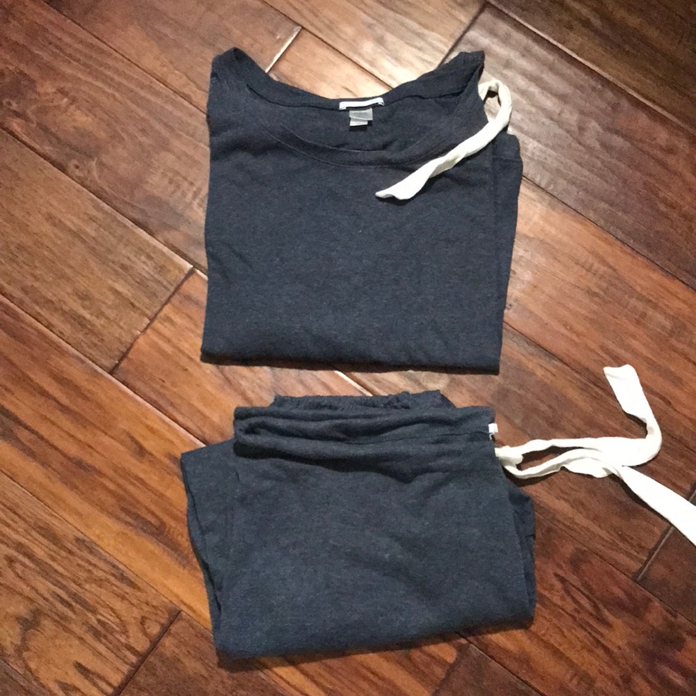 Eberjey Cropped Heather Pajama Set, size M